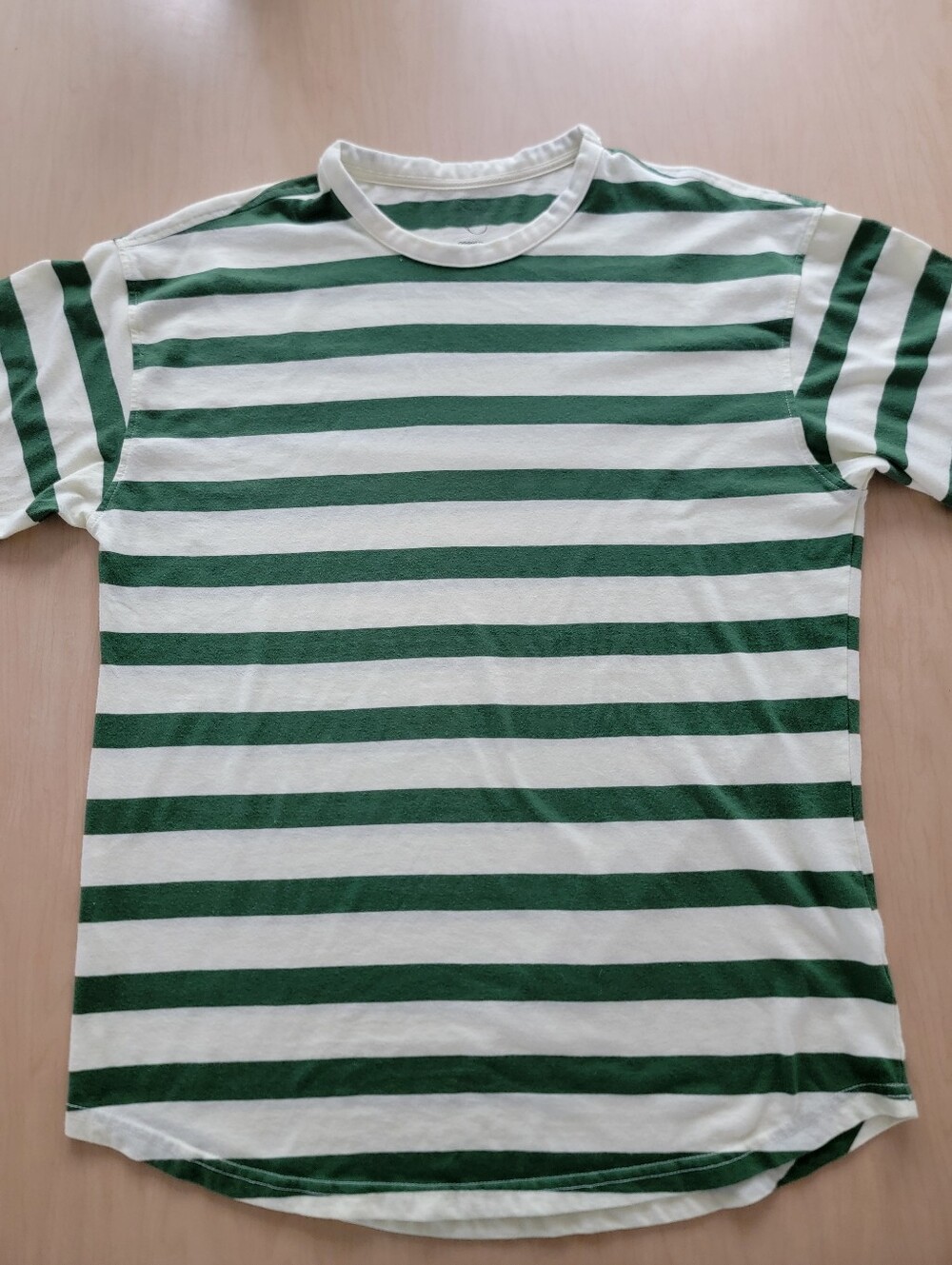 Original Use Green and White Striped Short Sleeve Tee Medium